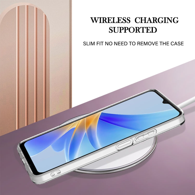 For OPPO A17 Electroplating Marble Dual-side IMD Phone Case(Purple 001)