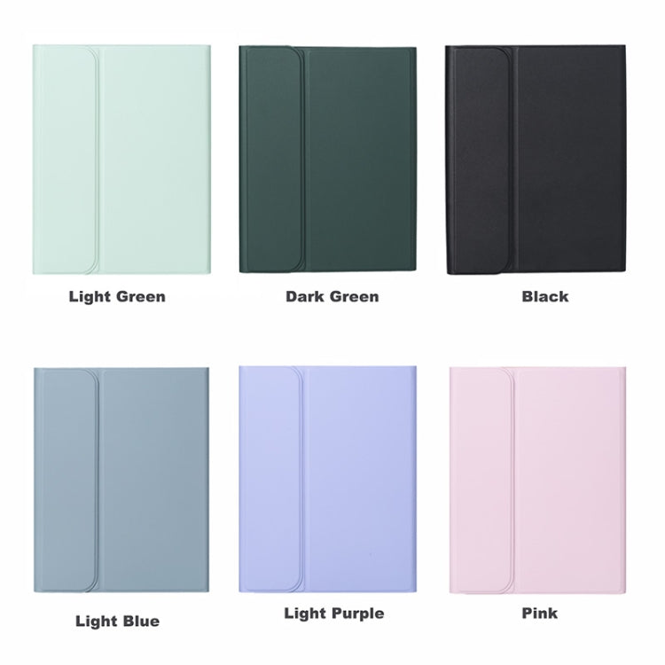 For iPad 10th Gen 10.9 2022 SA-10DS Backlight Bluetooth Keyboard Leather Tablet Case with Pen Slot(Dark Green)