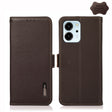 For Honor 80 SE KHAZNEH Side-Magnetic Litchi Genuine Leather RFID Phone Case(Brown) - Honor Cases by PMC TechLife | Online Shopping South Africa | PMC TechLife | Buy Now Pay Later Mobicred