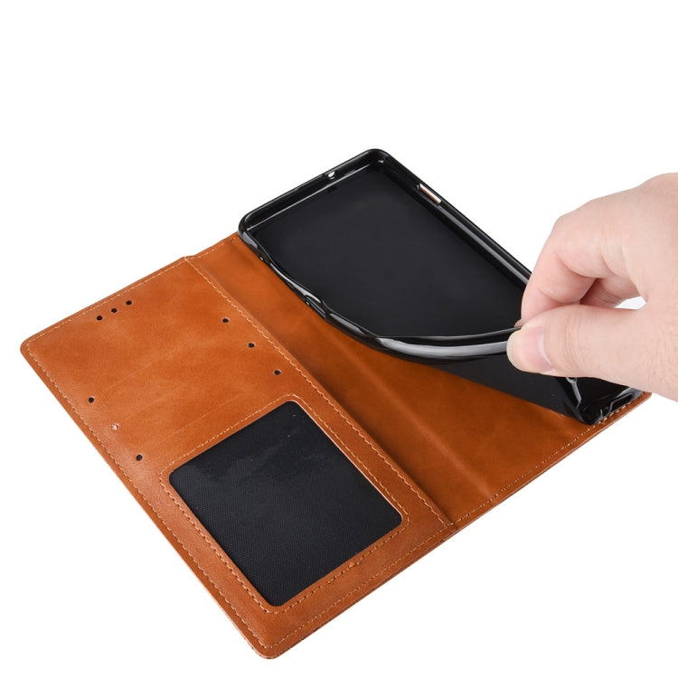 For Blackview BV5200 Magnetic Buckle Retro Texture Leather Phone Case(Black)