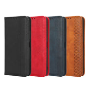 For Blackview BV5200 Magnetic Buckle Retro Texture Leather Phone Case(Black)