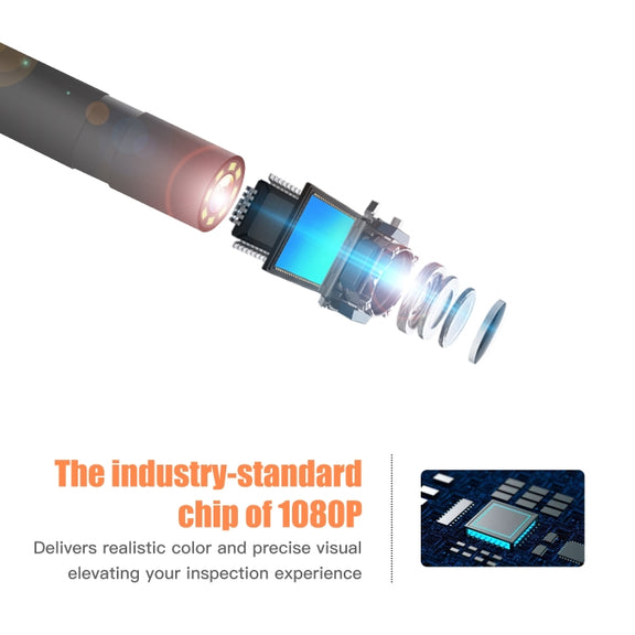 P40 8mm HD Water-resistant Portable Integrated Hand-held Vertical Screen Industry Endoscope, Length:2m(Hardwire)