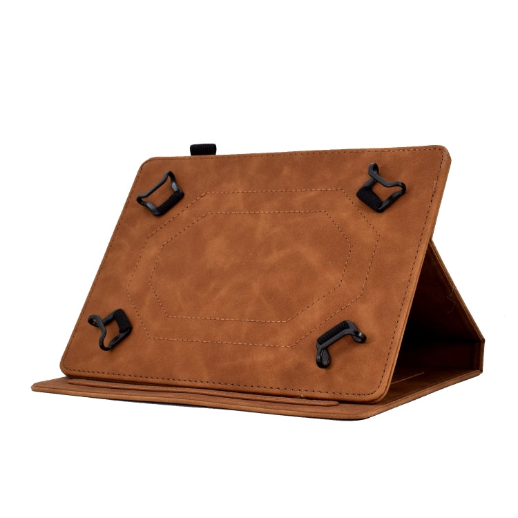 For 8 inch Tablets Tower Embossed Leather Tablet Case(Brown)