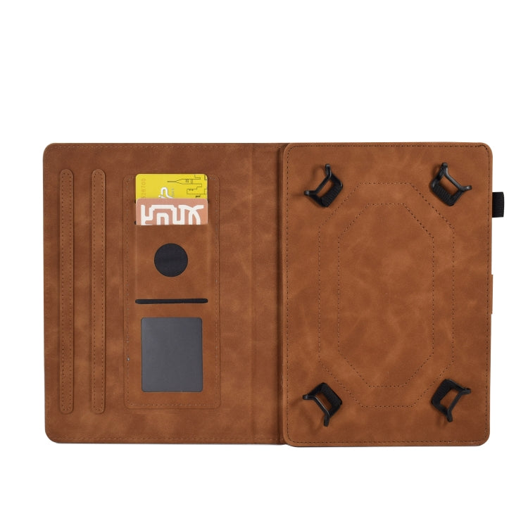 For 10 inch Tablets Tower Embossed Leather Tablet Case(Brown)