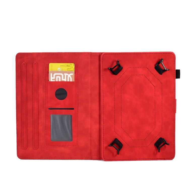 For 10 inch Tablets Tower Embossed Leather Tablet Case(Red)