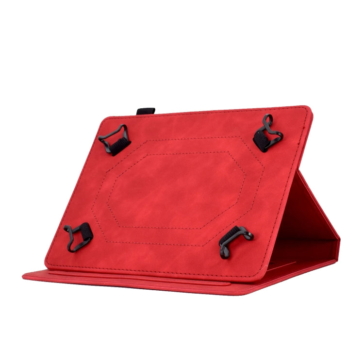 For 10 inch Tablets Tower Embossed Leather Tablet Case(Red)