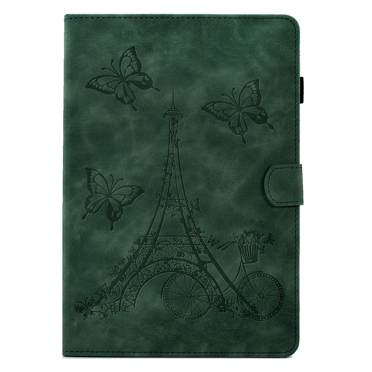 For 10 inch Tablets Tower Embossed Leather Tablet Case(Green)