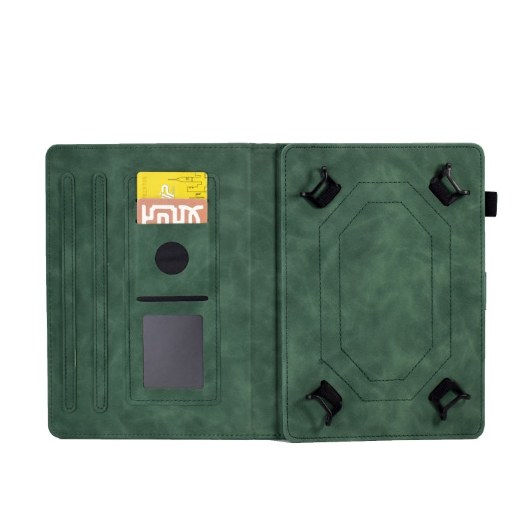 For 10 inch Tablets Tower Embossed Leather Tablet Case(Green)