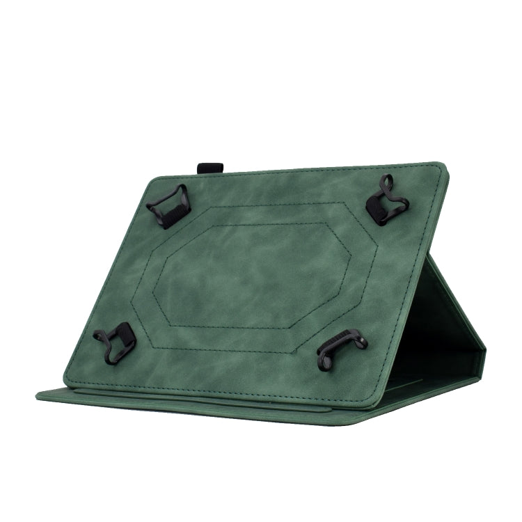 For 10 inch Tablets Tower Embossed Leather Tablet Case(Green)