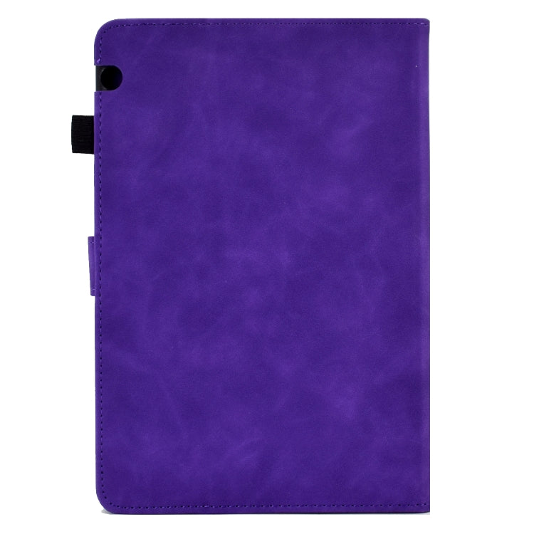 For Huawei MediaPad T5 Tower Embossed Leather Tablet Case(Purple)