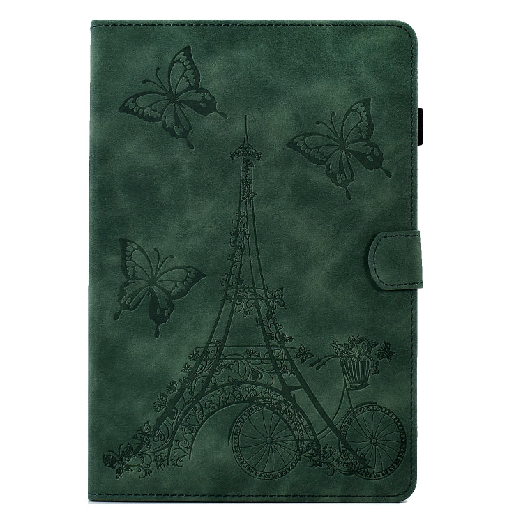 For Huawei MediaPad T5 Tower Embossed Leather Tablet Case(Green)