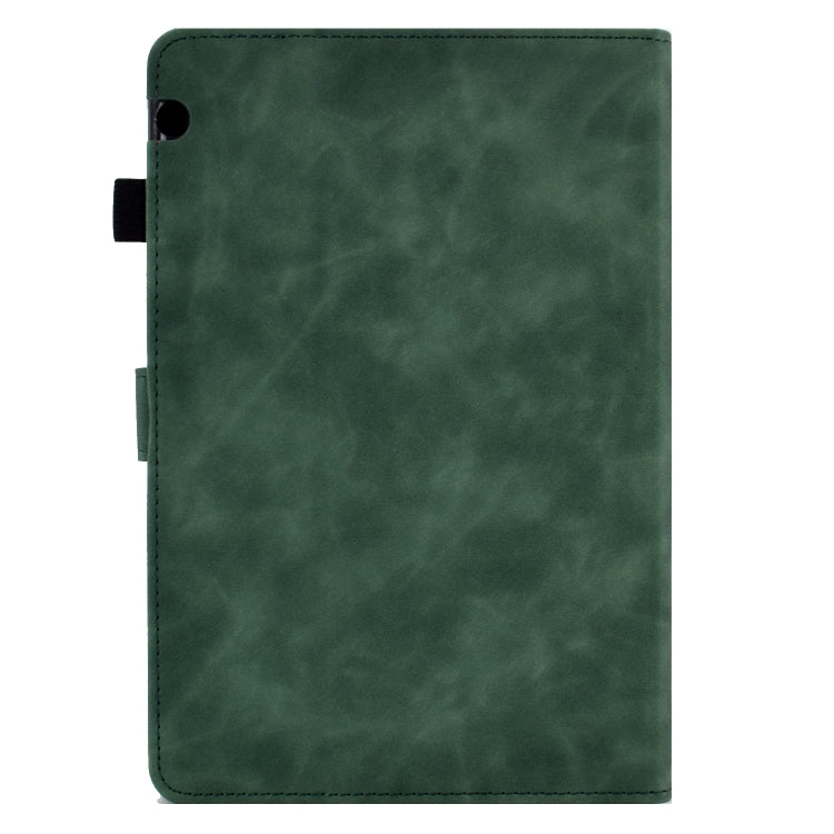 For Huawei MediaPad T5 Tower Embossed Leather Tablet Case(Green)