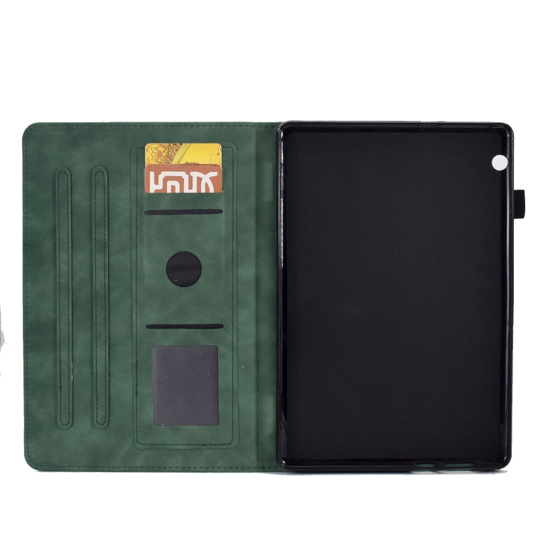 For Huawei MediaPad T5 Tower Embossed Leather Tablet Case(Green)