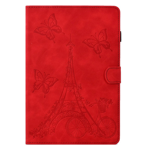 For Huawei MatePad T 10s Tower Embossed Leather Tablet Case(Red)