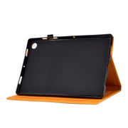 For Huawei MatePad T 10s Tower Embossed Leather Tablet Case(Khaki)