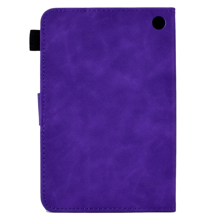For Amazon Kindle Fire HD8 2022/2020 Tower Embossed Leather Smart Tablet Case(Purple)