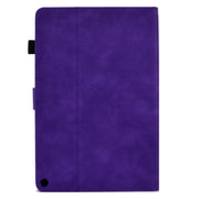 For Amazon Kindle Fire HD10 2021 Tower Embossed Leather Smart Tablet Case(Purple)