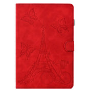 For Amazon Kindle Fire HD10 2021 Tower Embossed Leather Smart Tablet Case(Red)
