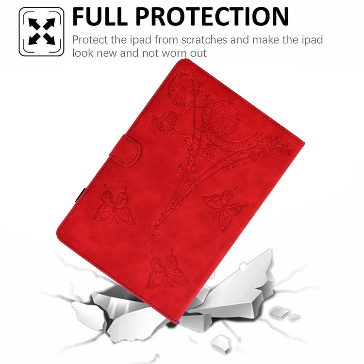 For Amazon Kindle Fire HD10 2021 Tower Embossed Leather Smart Tablet Case(Red)