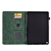 For Amazon Kindle Fire HD10 2021 Tower Embossed Leather Smart Tablet Case(Green)