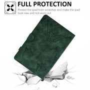 For Amazon Kindle Fire HD10 2021 Tower Embossed Leather Smart Tablet Case(Green)