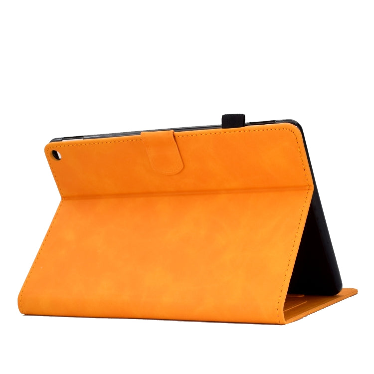 For Amazon Kindle Fire HD10 2021 Tower Embossed Leather Smart Tablet Case(Khaki)