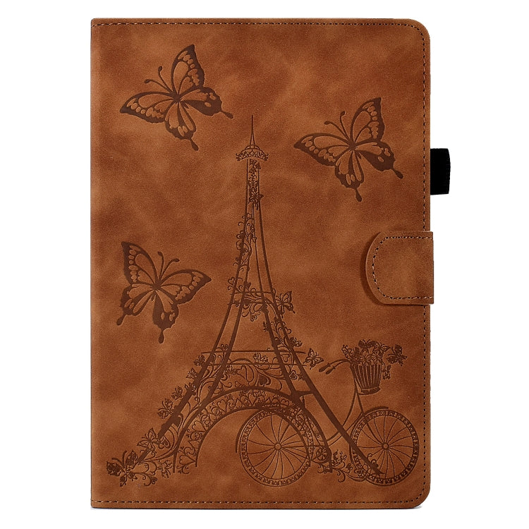 For Amazon Kindle Paperwhite 5 Tower Embossed Leather Smart Tablet Case(Brown)