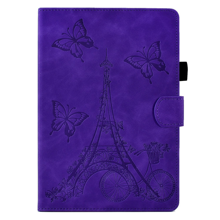 For Amazon Kindle Paperwhite 5 Tower Embossed Leather Smart Tablet Case(Purple)