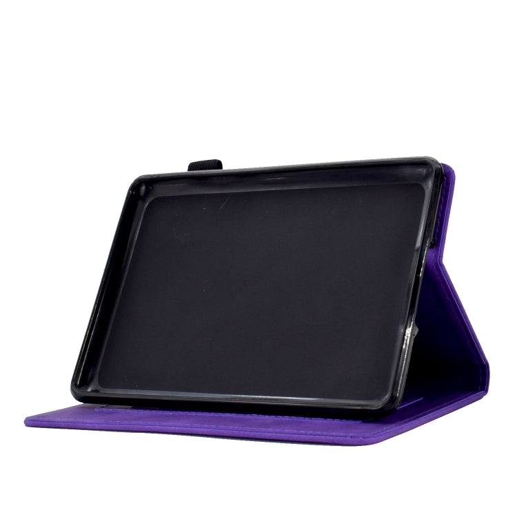 For Amazon Kindle Paperwhite 5 Tower Embossed Leather Smart Tablet Case(Purple)