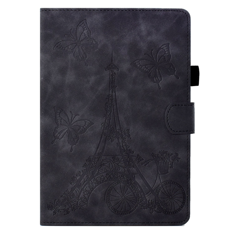 For Amazon Kindle Paperwhite 5 Tower Embossed Leather Smart Tablet Case(Black)