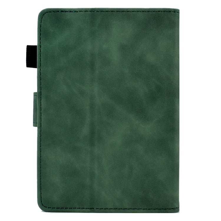 For Amazon Kindle Paperwhite 4/3/2/1 Tower Embossed Leather Smart Tablet Case(Green)