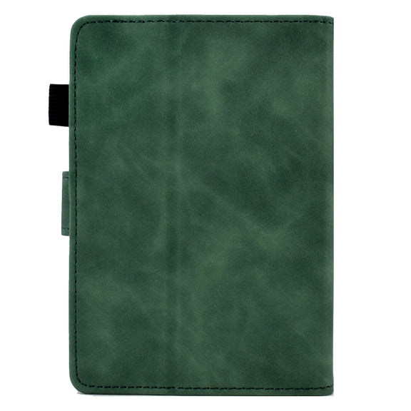 For Amazon Kindle Paperwhite 4/3/2/1 Tower Embossed Leather Smart Tablet Case(Green)