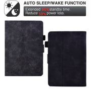 For Amazon Kindle Paperwhite 4/3/2/1 Tower Embossed Leather Smart Tablet Case(Black)