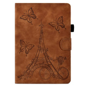 For Amazon Kindle Lite 2022 Tower Embossed Leather Smart Tablet Case(Brown)