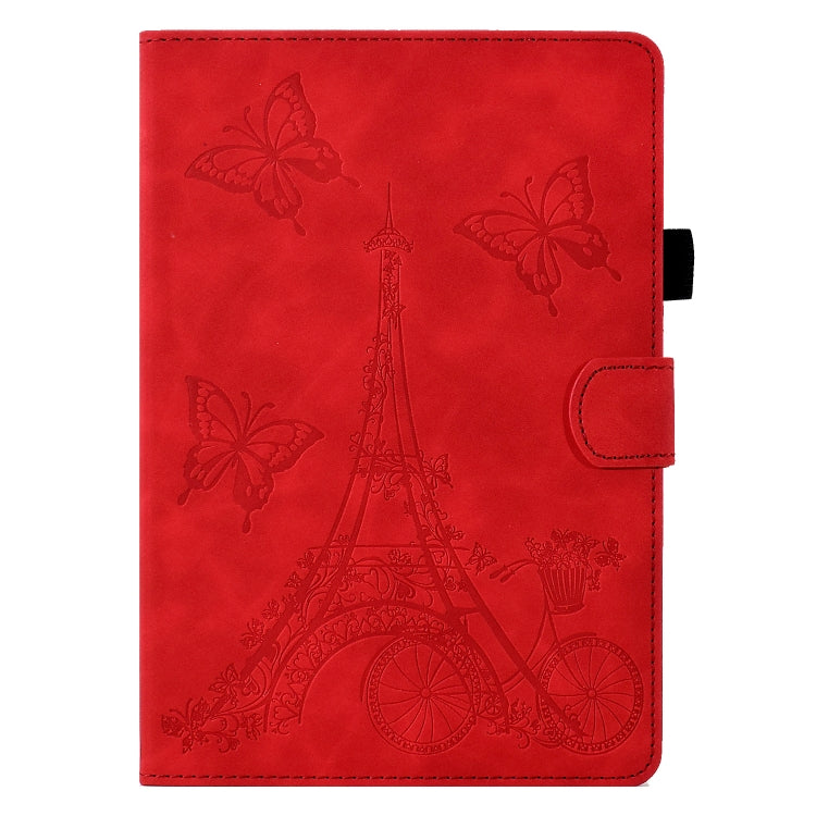 For Amazon Kindle Lite 2022 Tower Embossed Leather Smart Tablet Case(Red)