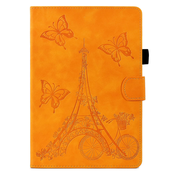For Amazon Kindle Lite 2022 Tower Embossed Leather Smart Tablet Case(Khaki)
