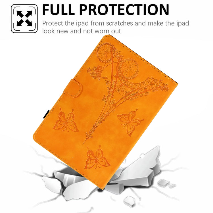 For Amazon Kindle Lite 2022 Tower Embossed Leather Smart Tablet Case(Khaki)