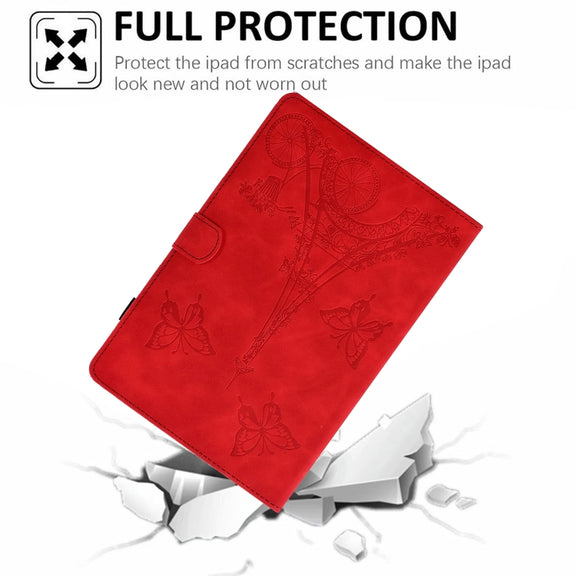For Lenovo Tab M10 Gen 2 Tower Embossed Leather Smart Tablet Case(Red)