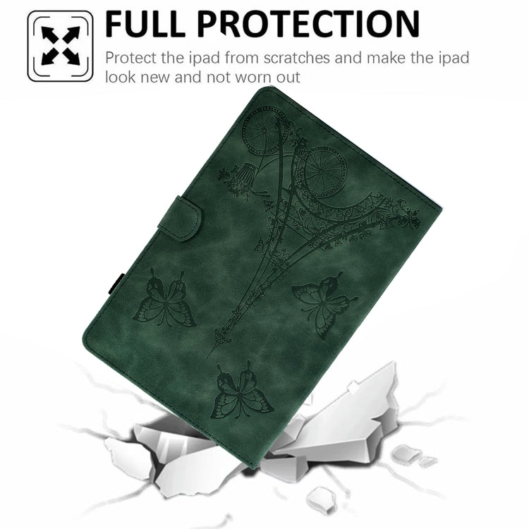 For Lenovo Tab M10 Gen 2 Tower Embossed Leather Smart Tablet Case(Green)