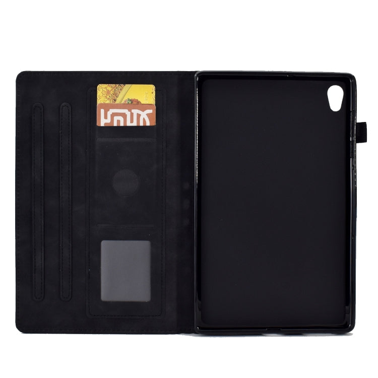 For Lenovo Tab M10 Gen 2 Tower Embossed Leather Smart Tablet Case(Black)