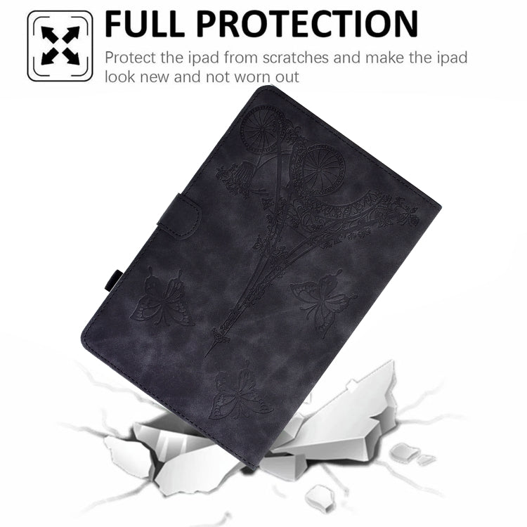 For Lenovo Tab M10 Gen 2 Tower Embossed Leather Smart Tablet Case(Black)