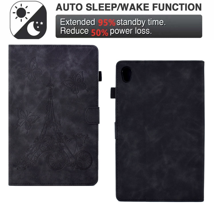 For Lenovo Tab M10 Gen 2 Tower Embossed Leather Smart Tablet Case(Black)