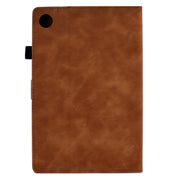 For Lenovo Tab M10 Plus 3rd Gen Tower Embossed Leather Smart Tablet Case(Brown)