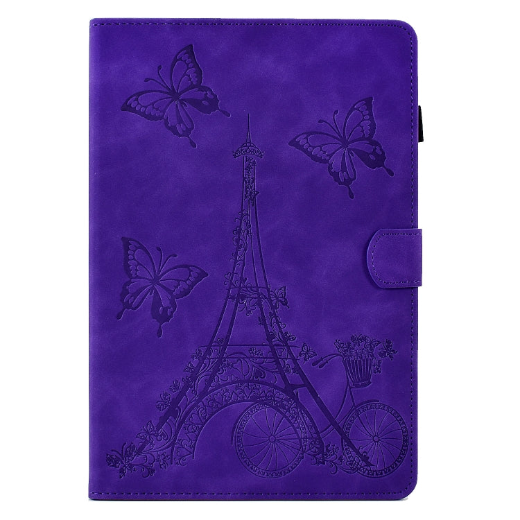 For Lenovo Tab M10 Plus 3rd Gen Tower Embossed Leather Smart Tablet Case(Purple)