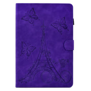For Lenovo Tab M10 Plus 3rd Gen Tower Embossed Leather Smart Tablet Case(Purple)