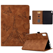 For Lenovo Tab P11 Tower Embossed Leather Smart Tablet Case(Brown)