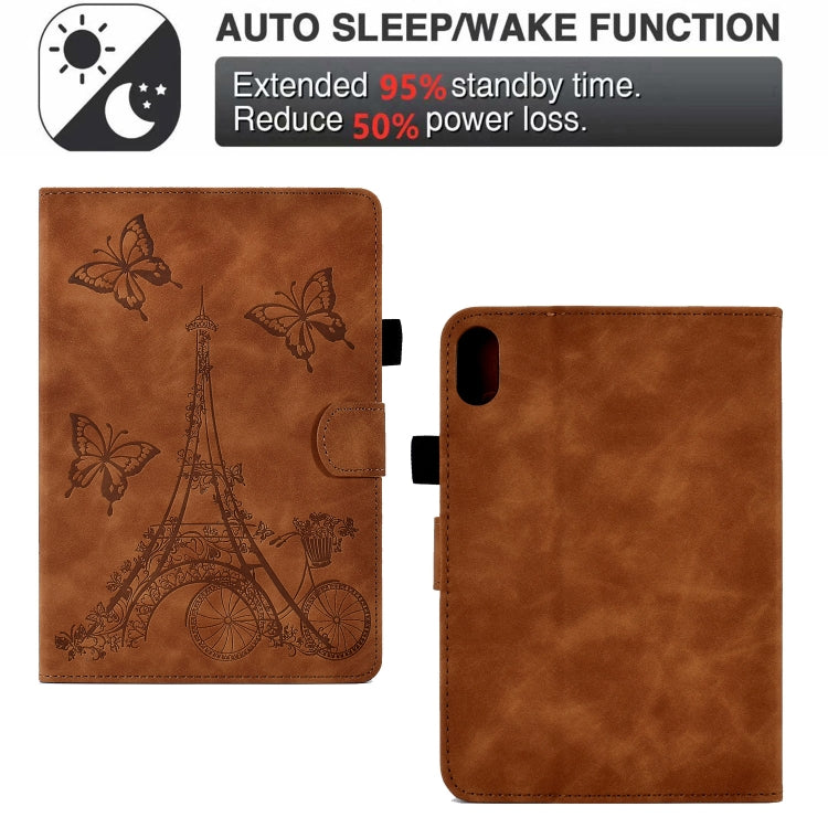 For Lenovo Tab P11 Tower Embossed Leather Smart Tablet Case(Brown)