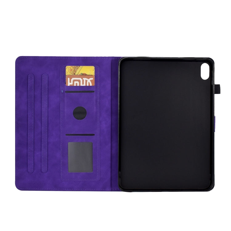 For Lenovo Tab P11 Tower Embossed Leather Smart Tablet Case(Purple)
