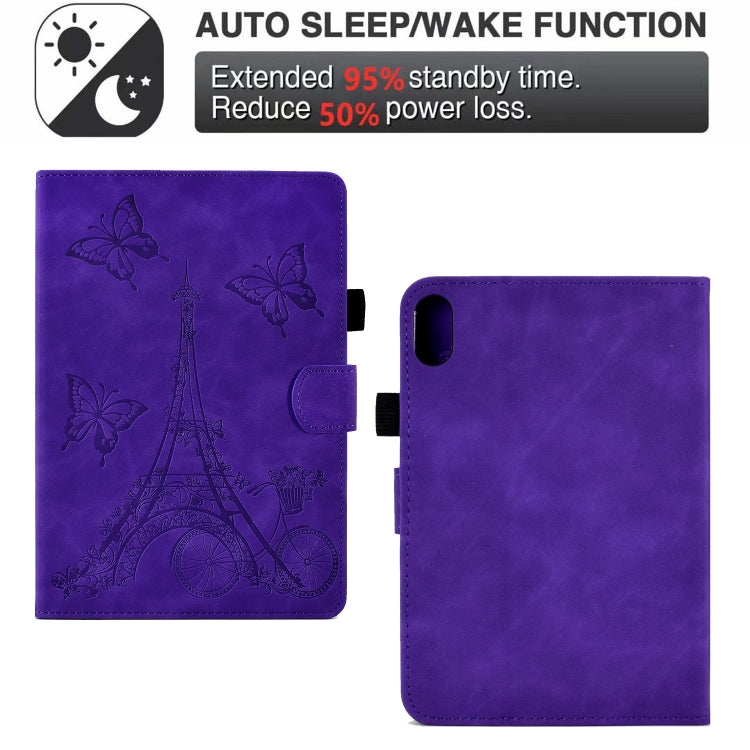 For Lenovo Tab P11 Tower Embossed Leather Smart Tablet Case(Purple)