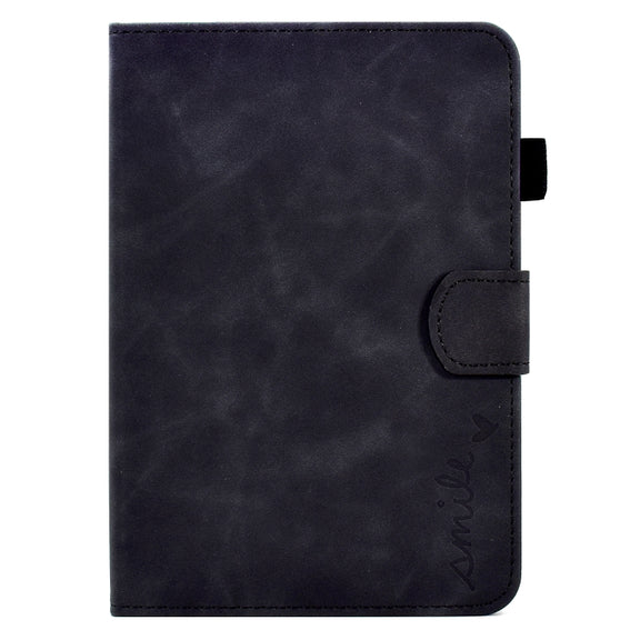 For Amazon Kindle Youth Version 2022 Embossed Smile Flip Tablet Leather Smart Case(Black)